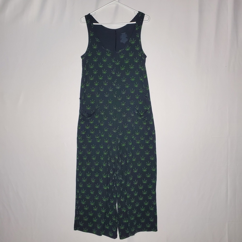 Me Undies Jumpsuit Large Black Cannabis Modal Loungewear Sleep Marijuana Weed